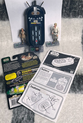 Star Wars CommTech Reader w/ 3 Chips + Luke & Anakin Figures TESTED & WORKS