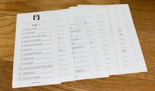 Scattergories Juego de Cartas Lista Completo 1-16 - Hasbro 2003 Piezas de Repuesto