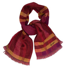 Foulard à franges en laine authentique Kenzo logo à carreaux 150x43 CM