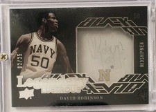 2013-14 UD Black Legendary Lustrous Signatures #LLDR David Robinson /25 Navy
