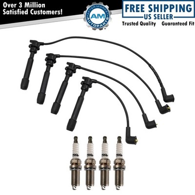 TRQ Ignition Kit Spark Plug & Wire Set For Hyundai Kia L4 2.0L 1.8L