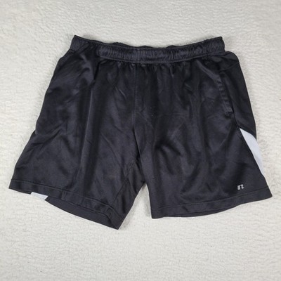 Russell Athletic Shorts Mens Large Black Mesh Performance Gym RM121111