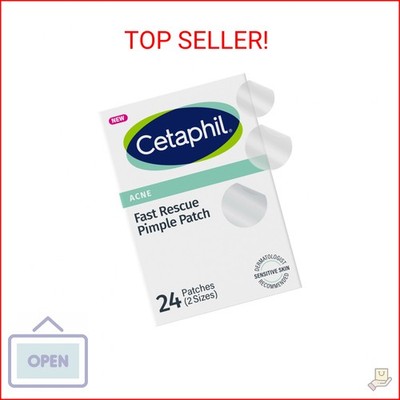 Cetaphil Acne Patches Salicylic Acid & CICA, Sensitive Skin Care, 24 ct
