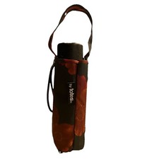 Totes Never Wet Mini Floral  Black 38" Manual Lift Umbrella with Case NEW 