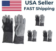 4 Pairs - Showa Atlas Medium 370 Nitril Black and Gray Premium Grip Gloves