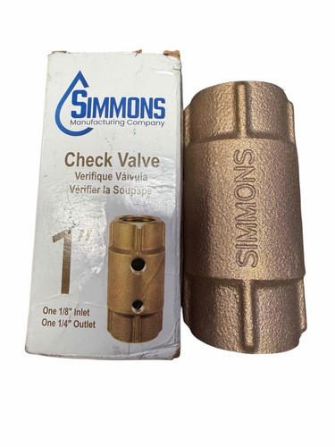NEW Simmons 1" Check Valve 542SB Bronze For Cold Water
