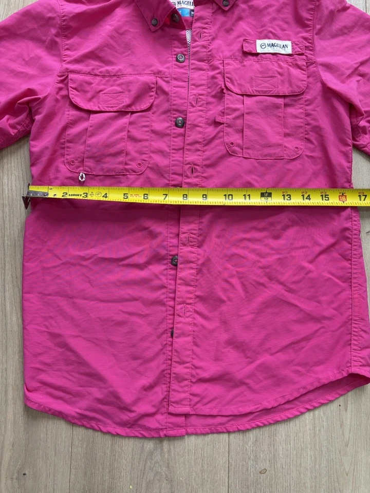 Magellan Top Women’s Hot Pink Fish Gear Mag Wick Pockets Outdoors M - Image 3 of 4