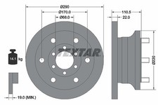 2x TEXTAR Bremsscheibe Vorderachse für IVECO