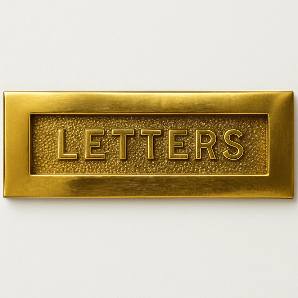 Solid Brass Victorian Letterbox Finished in EMB Polished Brass Letter Plate 10*3 - Image 2 of 3