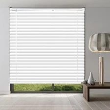 1" Cordless Mini Blinds 36" W x 64" H, White Vinyl Blinds, 36"W x 64"H