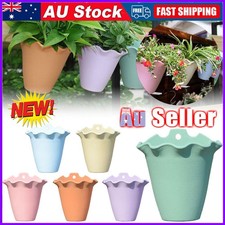 Hanging Plastic Planter Plant Pot Wall Flower Pots Garden Decor Fence Balcony HA