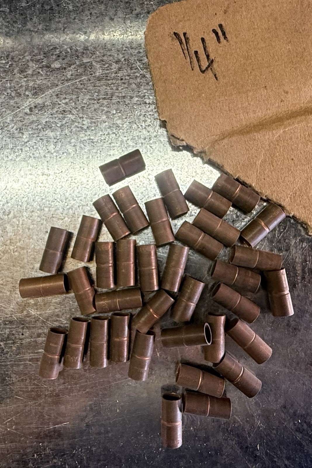 1/4" Copper Coupling with Stop “Lot of 2”