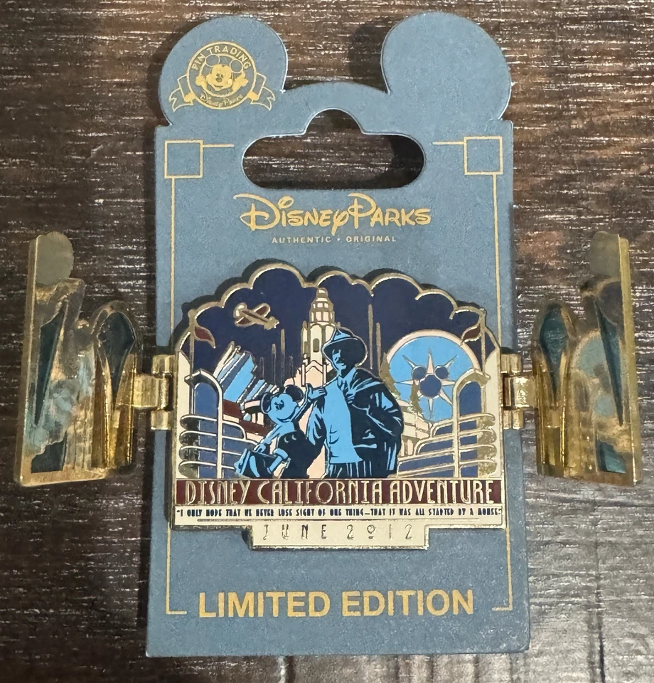 Disneyland California Adventure Opening Pin LE 2500 June 2012 Walt Storytellers - Image 2 of 3