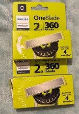 New Philips 2x OneBlade 360 Replacement Blades QP420/80 Total Blades 4 Boxed