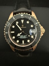 Steinhart Ocean One Pink-Gold W Ceramic Bezel 39mm On Black Strap New Full Kit.