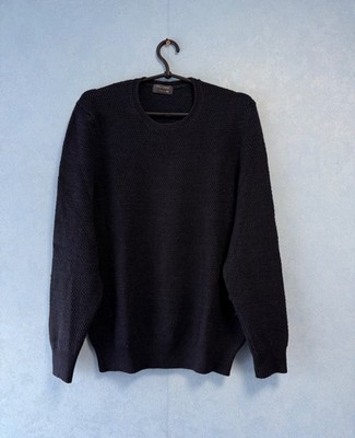 Falconeri Wool Knit Sweater Men's Navy Italy Size: 52