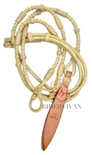 Natural Romal Reins, 20 Plaites California Style Rommel Reins, 48" Romel Reins.