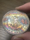 1885 O Morgan Silver Dollar - Rainbow Toning--obv Planchet Flaw, Beauty!