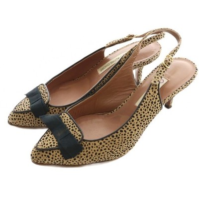 L'Autre Chose Pumps Beige/Black Leather 36 (5.5cm heel) B Condition Ladies