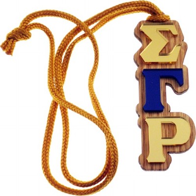Sigma Gamma/&Gamma; Rho Oak Wood Backed Medallion [Brown - 4.5'']