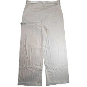 American Eagle AE Dreamy Drape Super High Rise Baggy Wide Leg Pant Stretch Cream Flat back