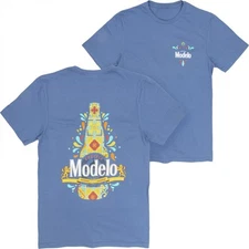 Modelo Especial Heritage Bottle Front and Back Print T-Shirt Blue