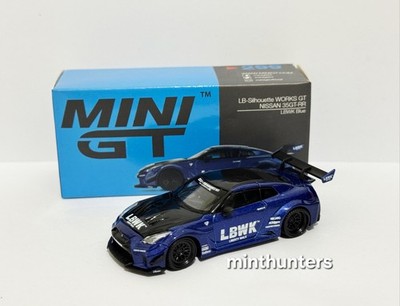 MINI GT LB-SILHOUETTE WORKS GT NISSAN 35GT-RR LBWK BLUE VER.2 OPEN BOX