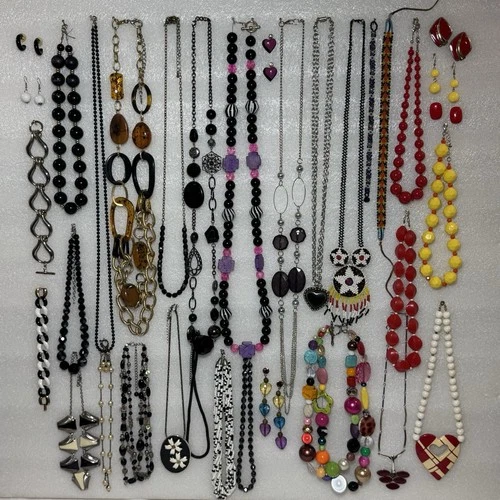 Lot of 34 VTG to Now Mixed Costume Jewelry - Bold Chunky Colorful