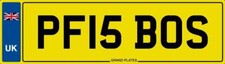 PF IS BOSS NUMBER PLATE INITIALS CAR REG PF15 BOS FEES PAID PAUL PETER PERRY PAT