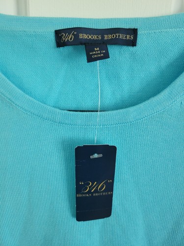 Brooks Brothers 346 blau Baumwolle Strick U-Ausschnitt gebänderter Saum Tank Weste Gr. M NEU - Bild 4 von 7