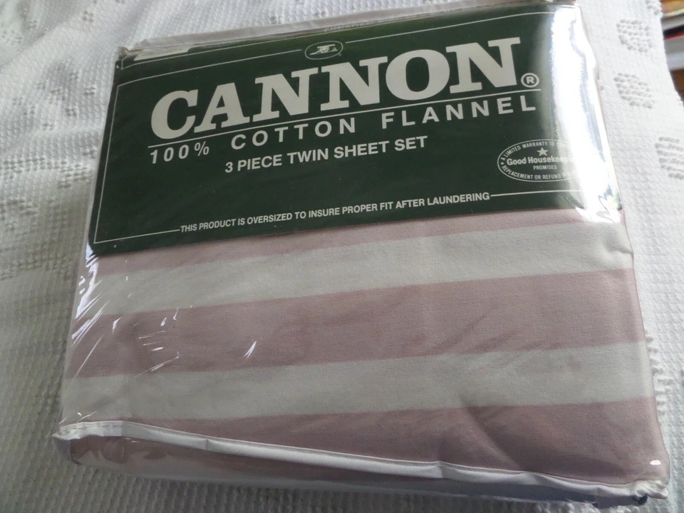 Juego de sábanas Cannon 3 piezas Twin 100% algodón franela floral nuevo en paquete Foto 4 de 4