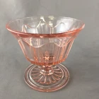 Vintage Anchor Hocking Colonial Knife & Fork Footed Pink Depression Sherbet Dish