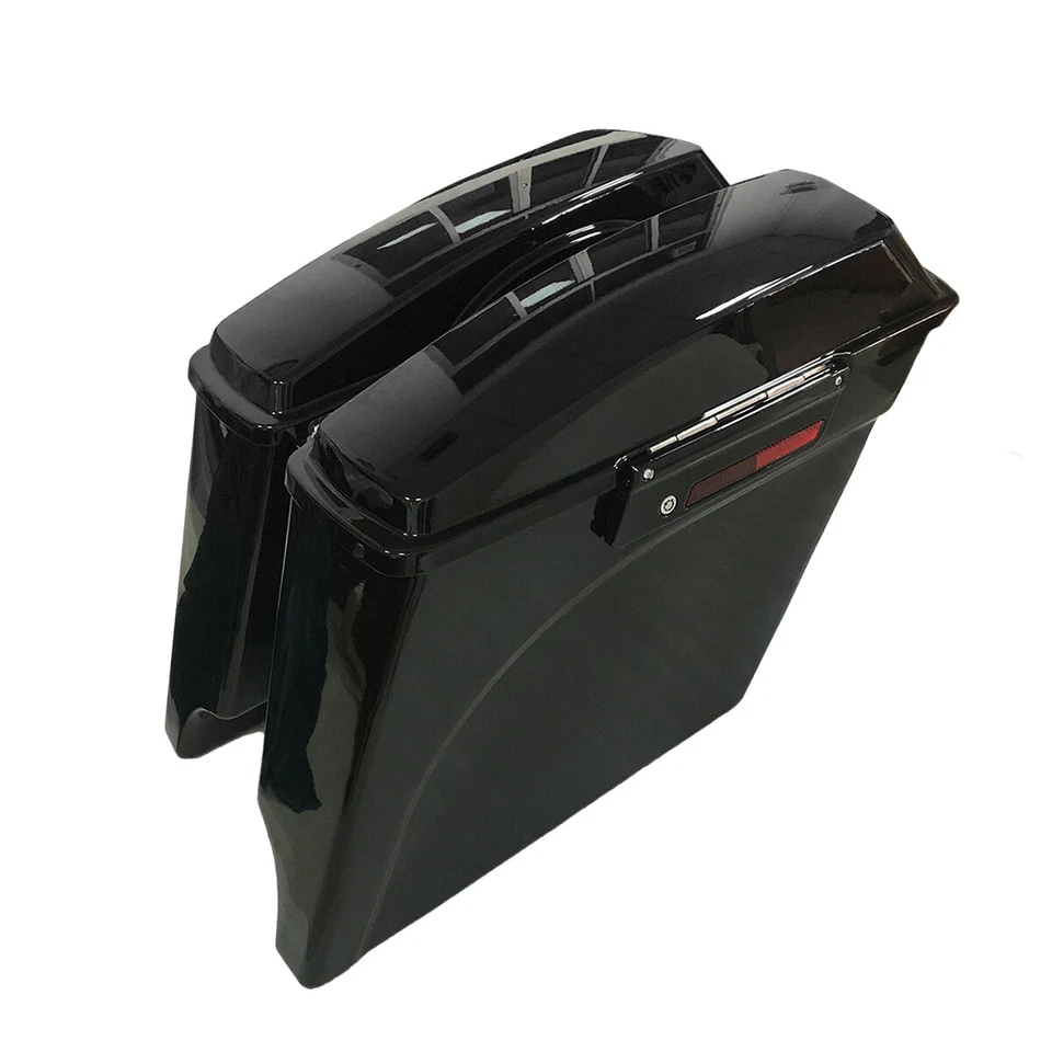 5" Stretched Extended Hard Saddle Bags Fit For Harley Touring Road King 1993-13 Foto 3 de 4