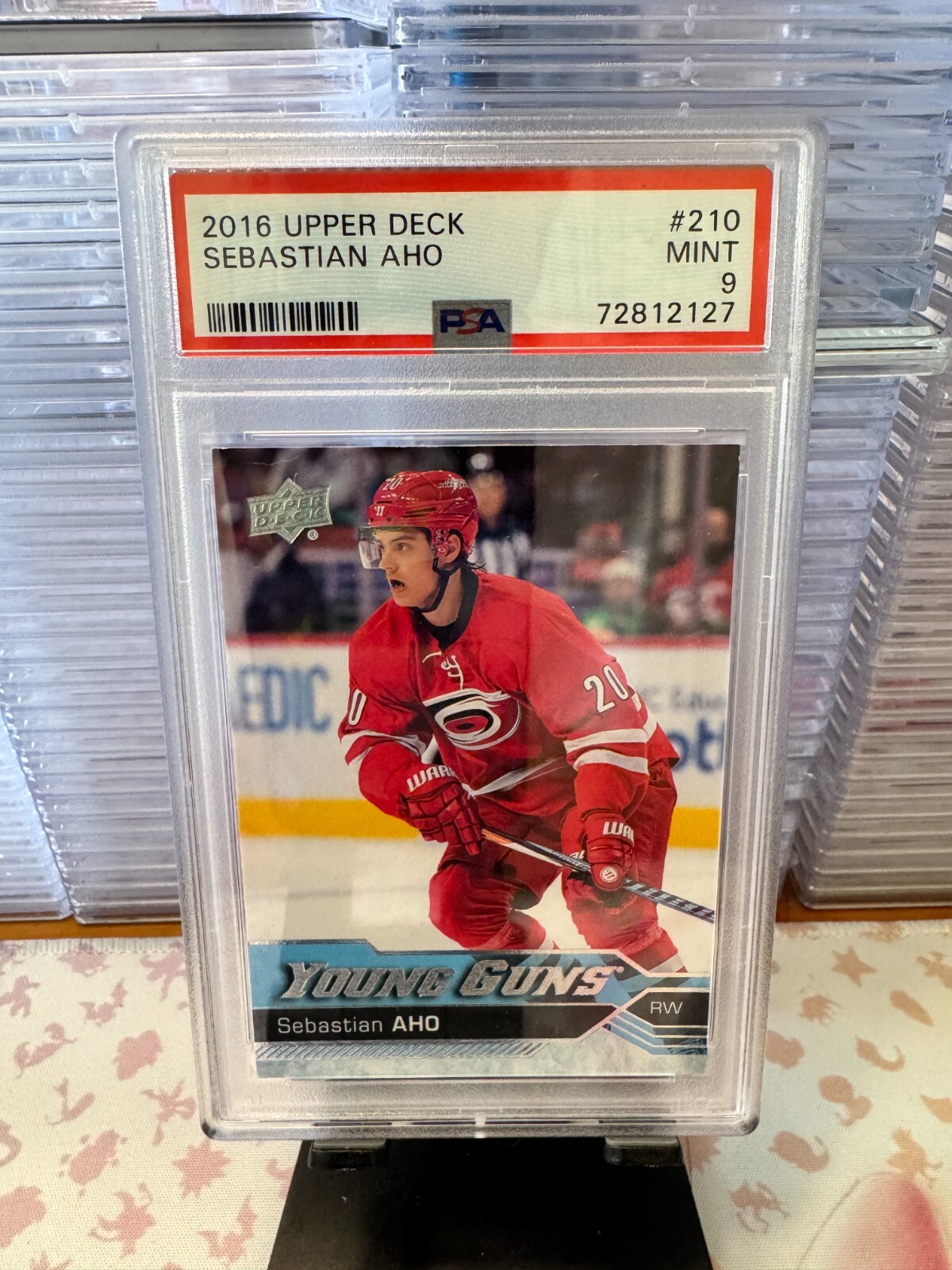 2016-17 Upper Deck Young Guns #210 Sebastian Aho PSA 9