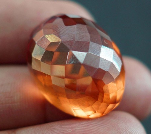 Piedra preciosa suelta de circón champán camboyano corte ovalado impresionante certificado 55,20 - Imagen 7 de 7
