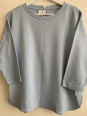 Gerry Weber Cotton 3/4 Sleeve Top Blue Size 14