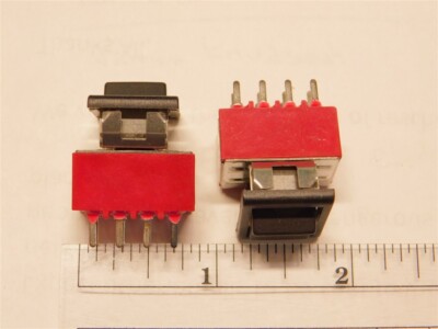 2 Taiway Switches 3004P1R622M2QE 4PDT Mini. Snap-In Panel Mount Rocker Switches 