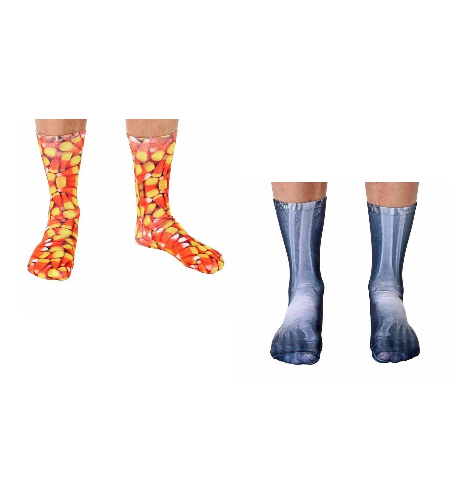 Halloween Crew Socks Lot Of 9 Pairs Skeleton Candy Corn Novelty Living Royal-image