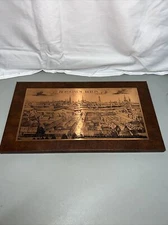 Berolinum Berlin Germany Metal Etching Art Framed In Leather