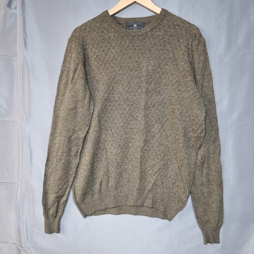 M&S Sweater Medium Dark Green Pure Lambswool Knit Regular Fit