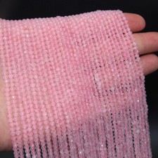 Pink Rose Quartz Beautiful Faceted Round Shape 2MM 3MM Gemstone Beads 12