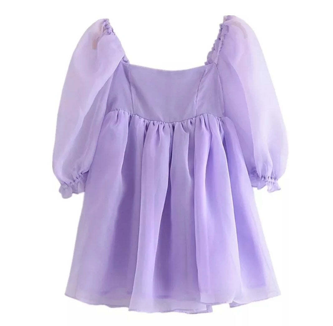 Purple Organza Summer Mini Dress | eBay