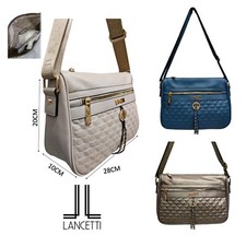 Borsa donna tracolla in ecopelle leggera impermeabile Lancetti viaggio e lavoro