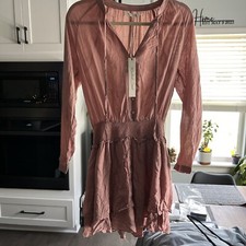 New BOHO Mustard Seed Pink/Rose Tier Layered Peasant/ Dress/cottagecore/ Small