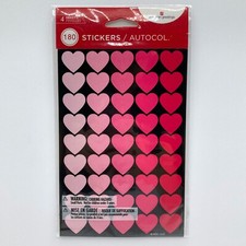American Greetings Valentine  s Day 180 Stickers Pink  Red Hearts 3/4" Decals