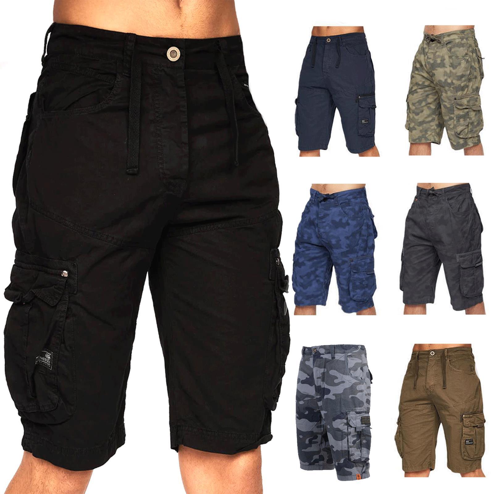 Pantalones de mezclilla para hombre Crosshatch camuflado combate carga ejército camuflaje gimnasio verano pantalones vaqueros