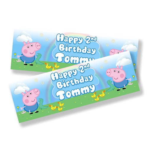 Personalised Pepper Banners Birthday / Celebration - Any Name & Age x 2 - Picture 3 of 6