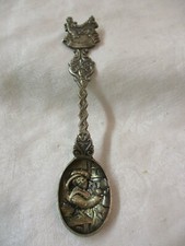 Vintage Holland Silver plated Souvenir Spoon Tavern scene