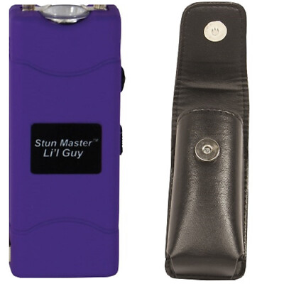 60 Mil Purple Li'l Guy Stun Gun Leather Holster Personal Protection Self Defense