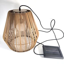 Vintage Pendant Solar Outdoor Ceiling Light Hanging Patio Light Neutral 15" T.